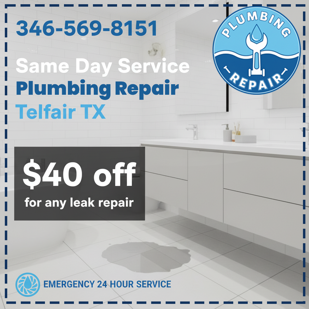 Plumbing repair coupon Telfair TX — discount on plumbing services